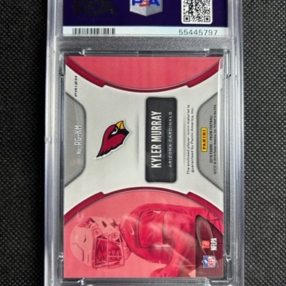 2019 Prizm Silver Rookie Gear #RGKM Kyler Murray RC Cardinals PSA 9 MINT - Picture 2 of 2